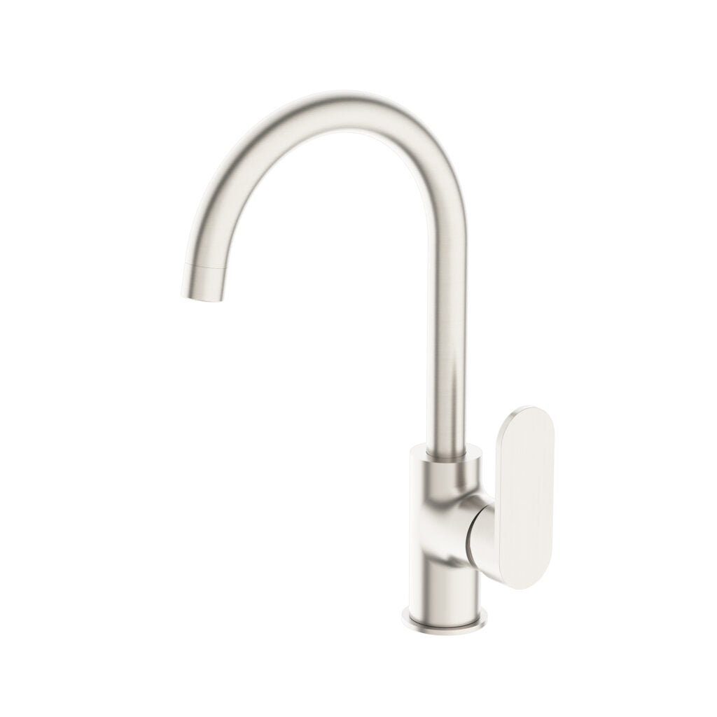 NERO ECCO KITCHEN MIXER 340MM BRUSHED NICKEL