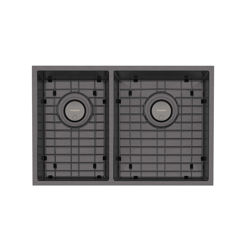 PHOENIX 4000 SERIES 1 AND 3/4 BOWL SINK BRUSHED CARBON 683MM