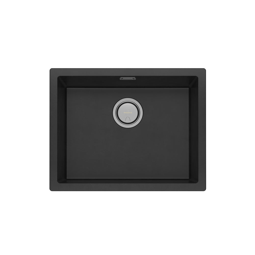 PHOENIX 5000 SERIES LARGE SINGLE BOWL SINK MATTE BLACK 593MM
