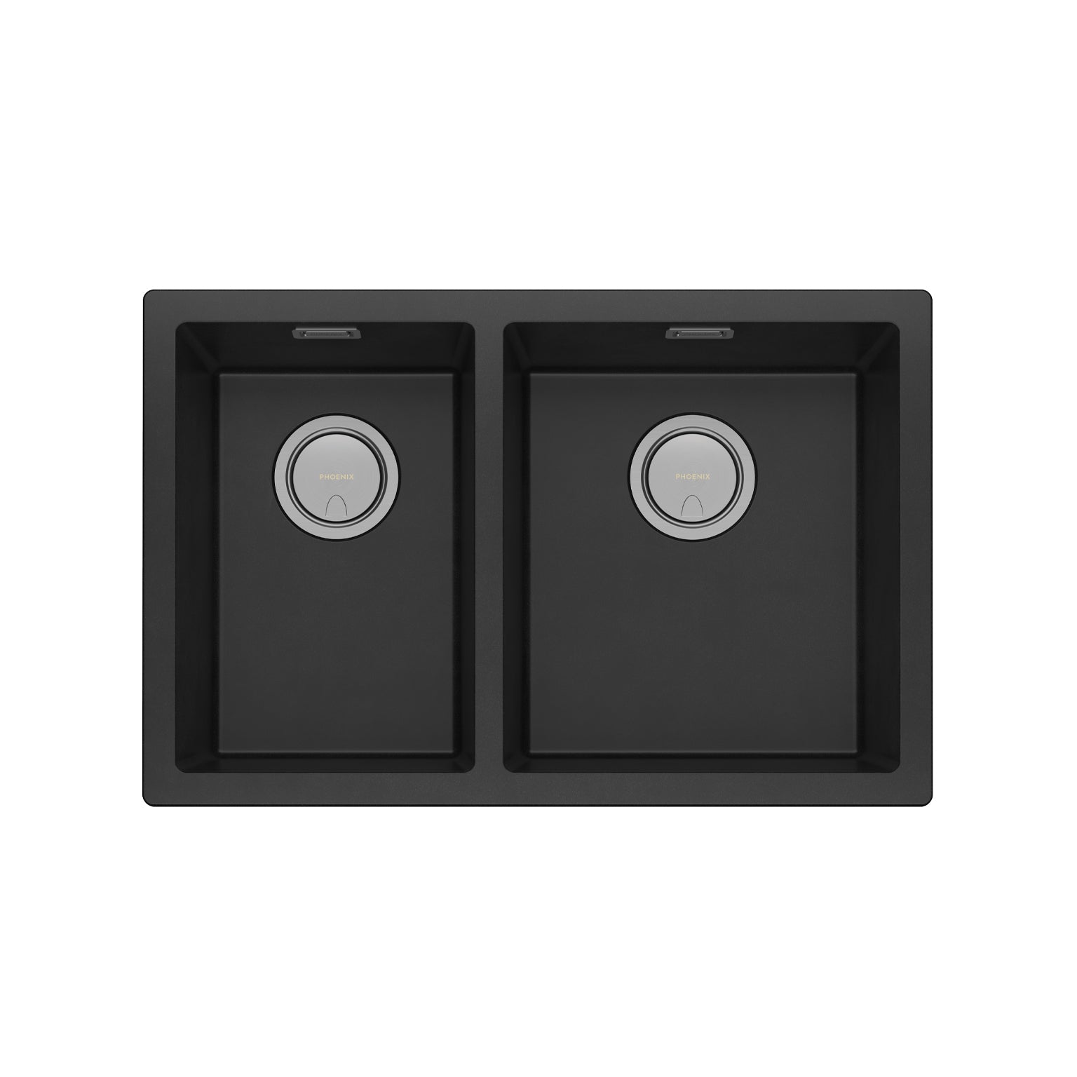 PHOENIX 5000 SERIES 1 AND 3/4 BOWL SINK MATTE BLACK 713MM
