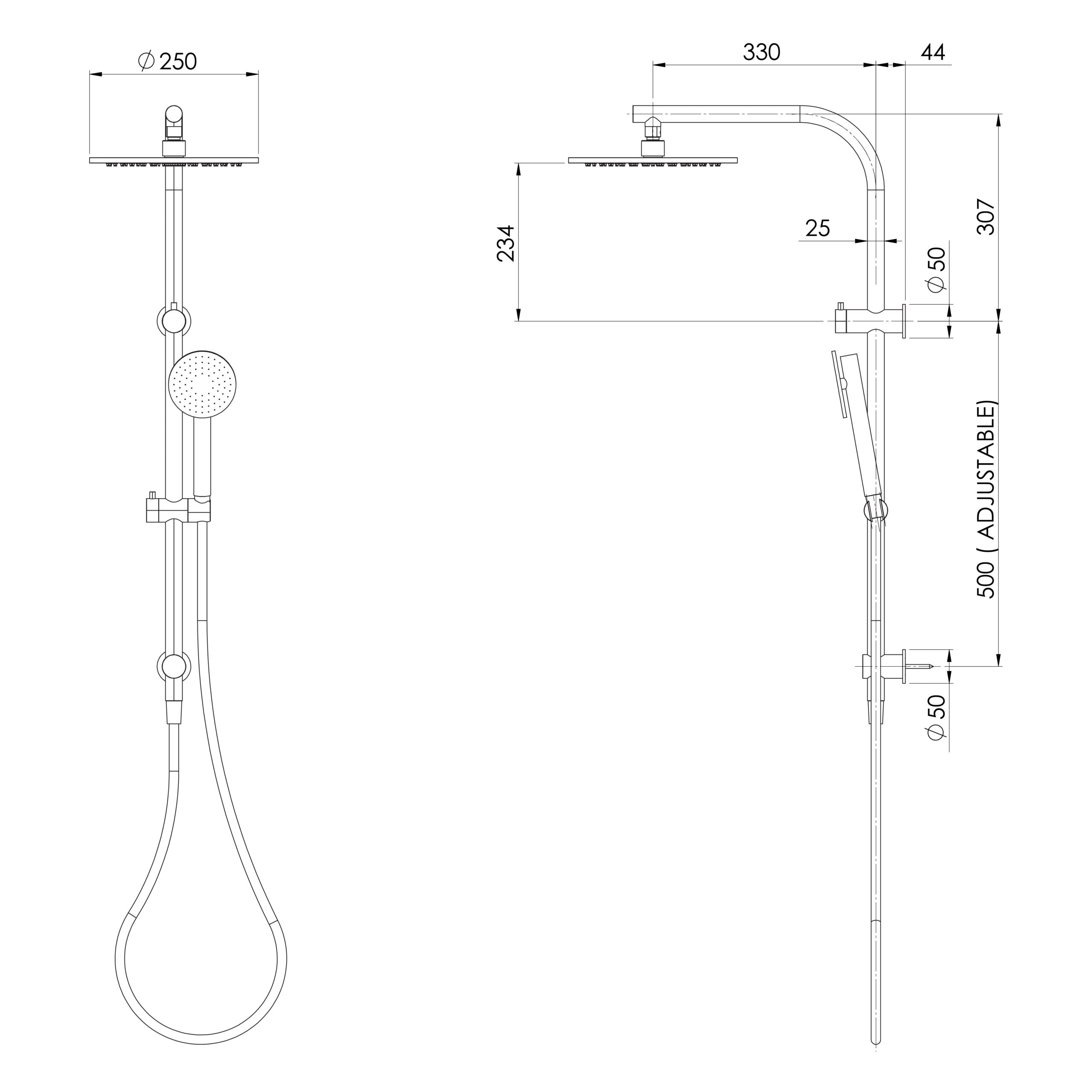 PHEONIX VIVID SLIMLINE TWIN SHOWER STAINLESS STEEL
