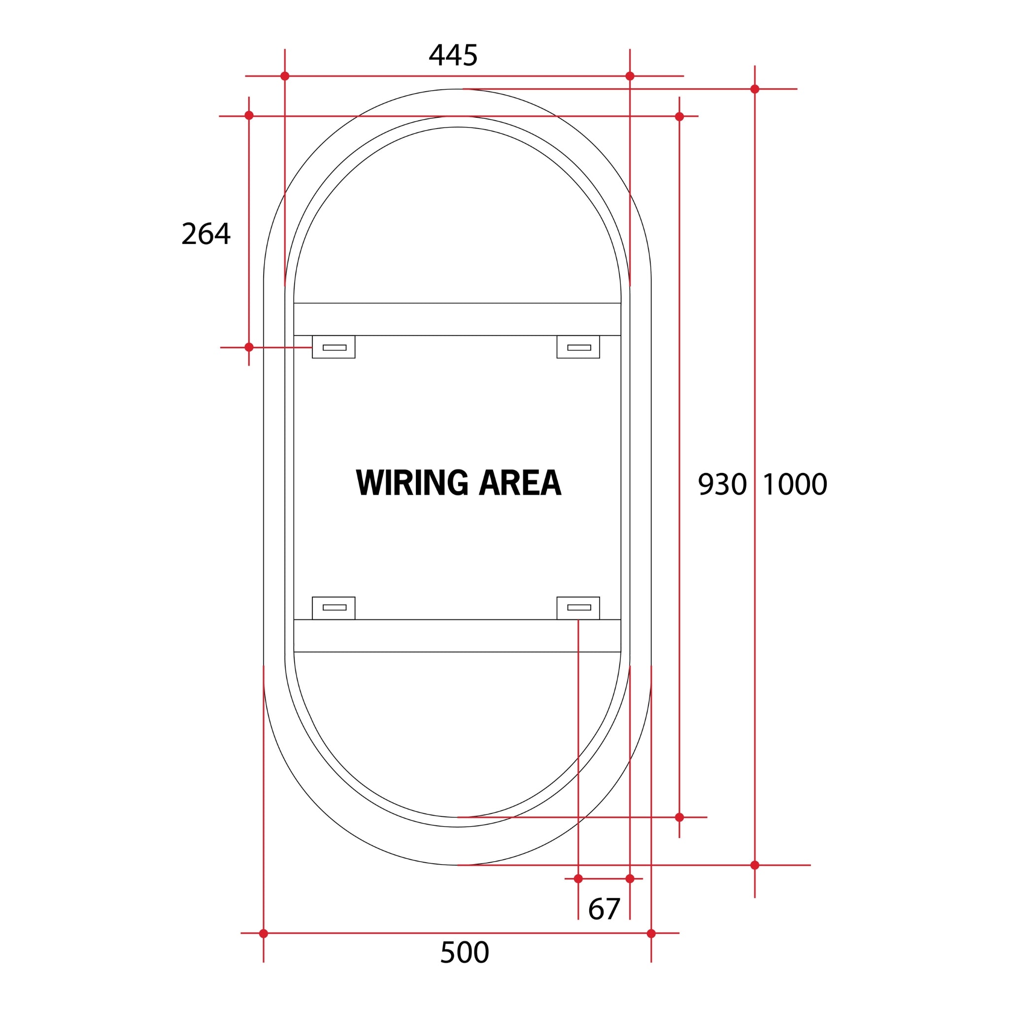 THERMOGROUP ABLAZE PREMIUM SO RANGE BACK-LIT COOL LED MIRROR 445MMX930MM