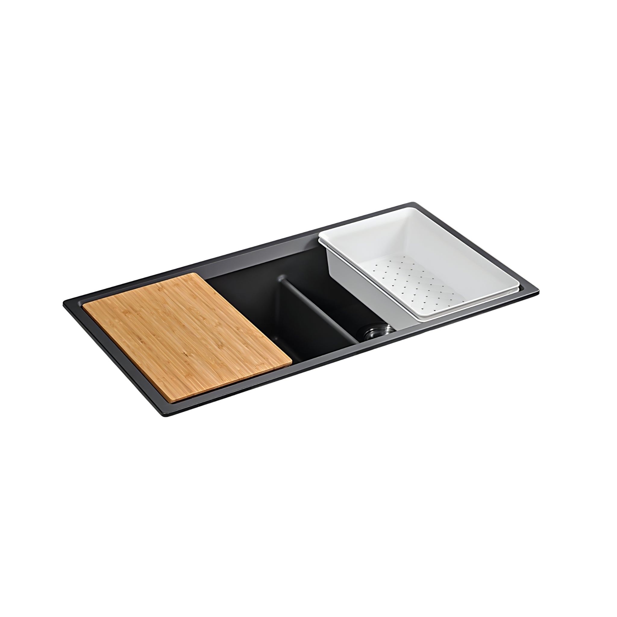 KOHLER NEOROC TASK UNDERMOUNT DOUBLE BOWL KITCHEN SINK MATTE BLACK 860MM