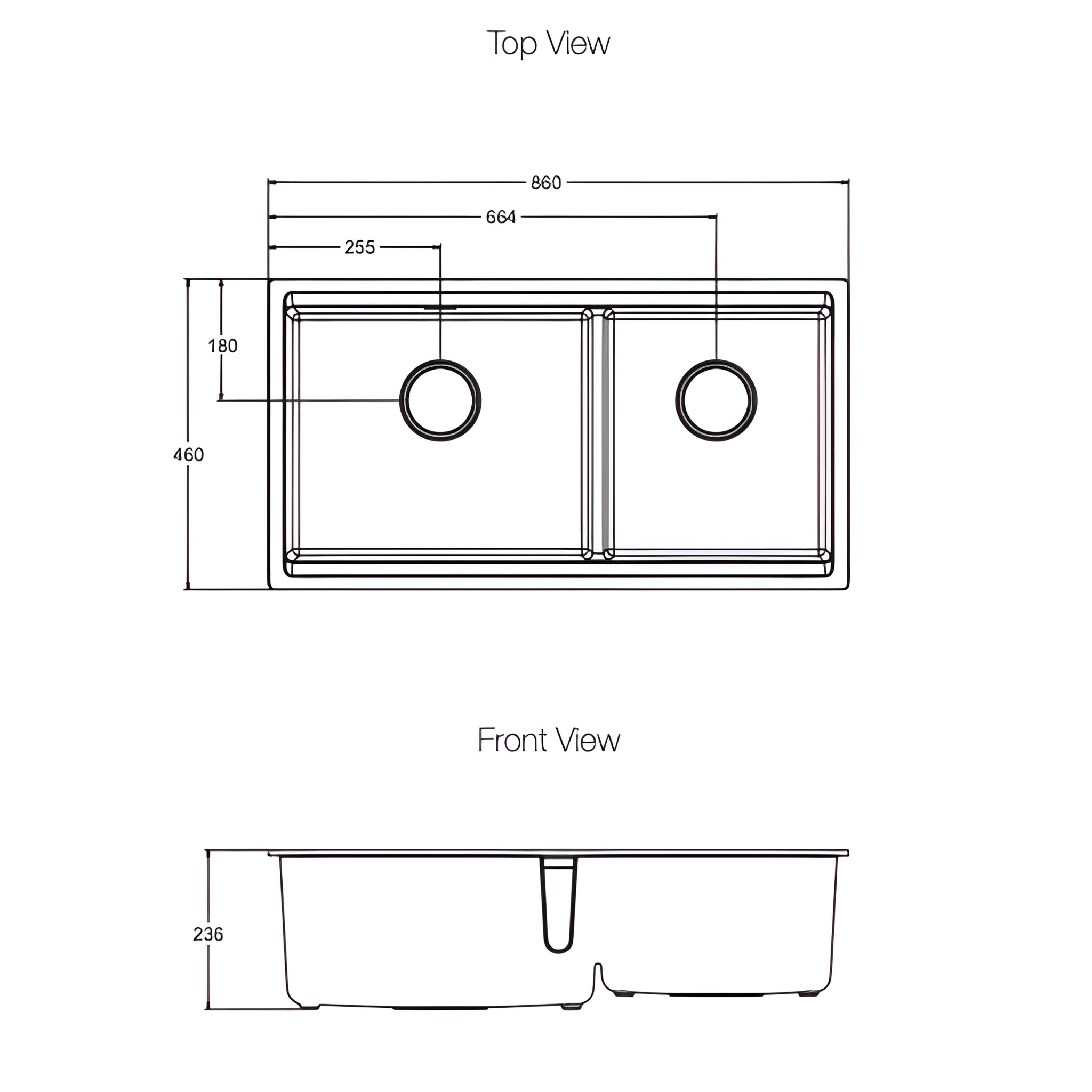 KOHLER NEOROC TASK UNDERMOUNT DOUBLE BOWL KITCHEN SINK MATTE WHITE 860MM