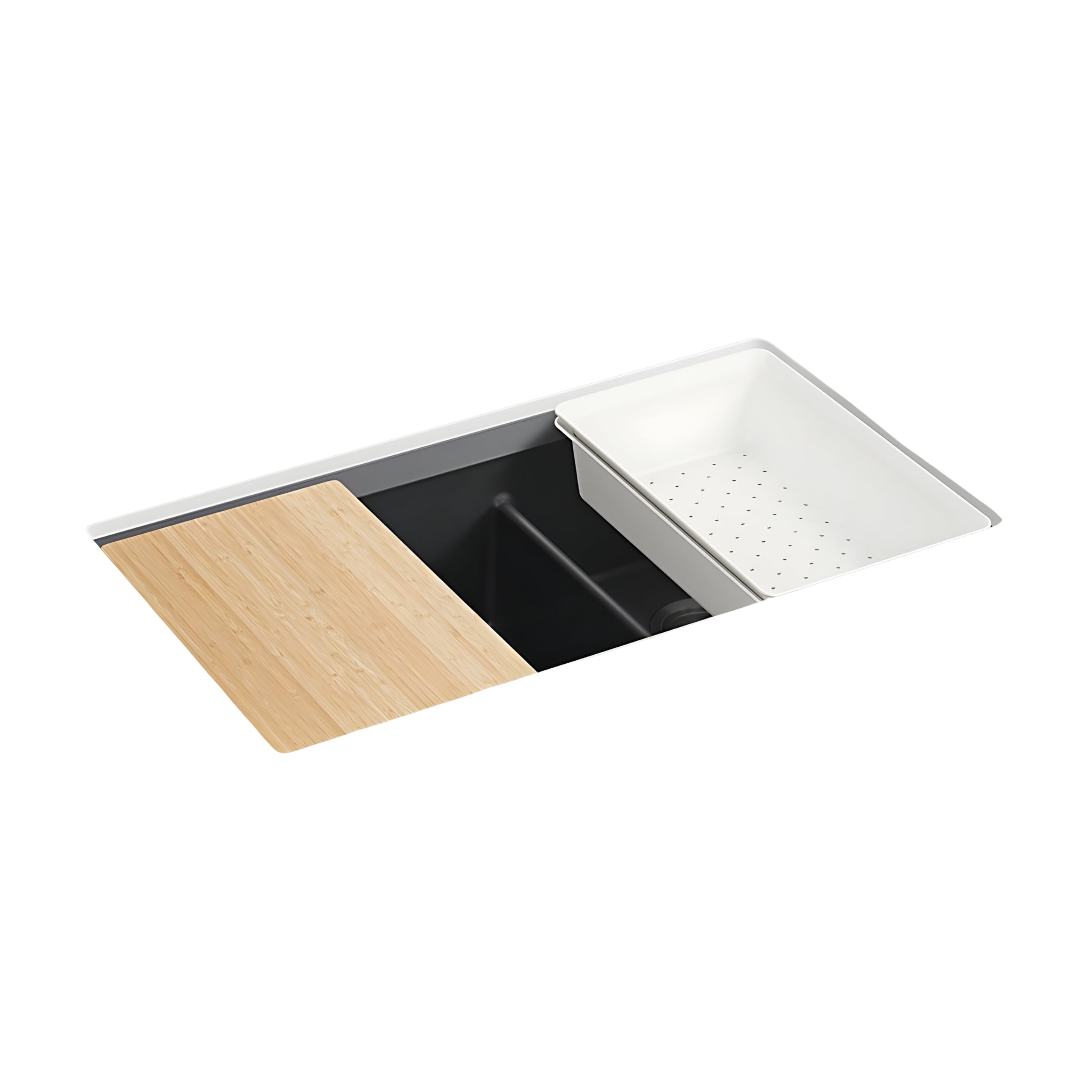 KOHLER NEOROC TASK UNDER COUNTER WORKSTATION KITCHEN SINK MATTE BLACK 820MM