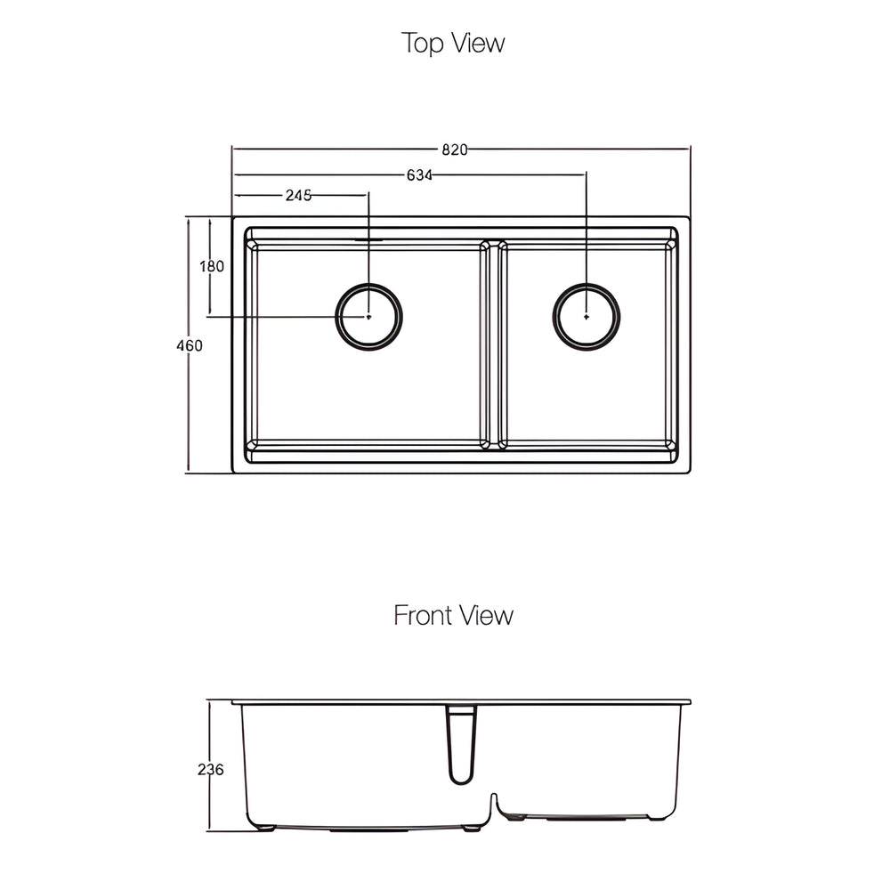 KOHLER NEOROC TASK UNDER COUNTER WORKSTATION KITCHEN SINK MATTE BLACK 820MM