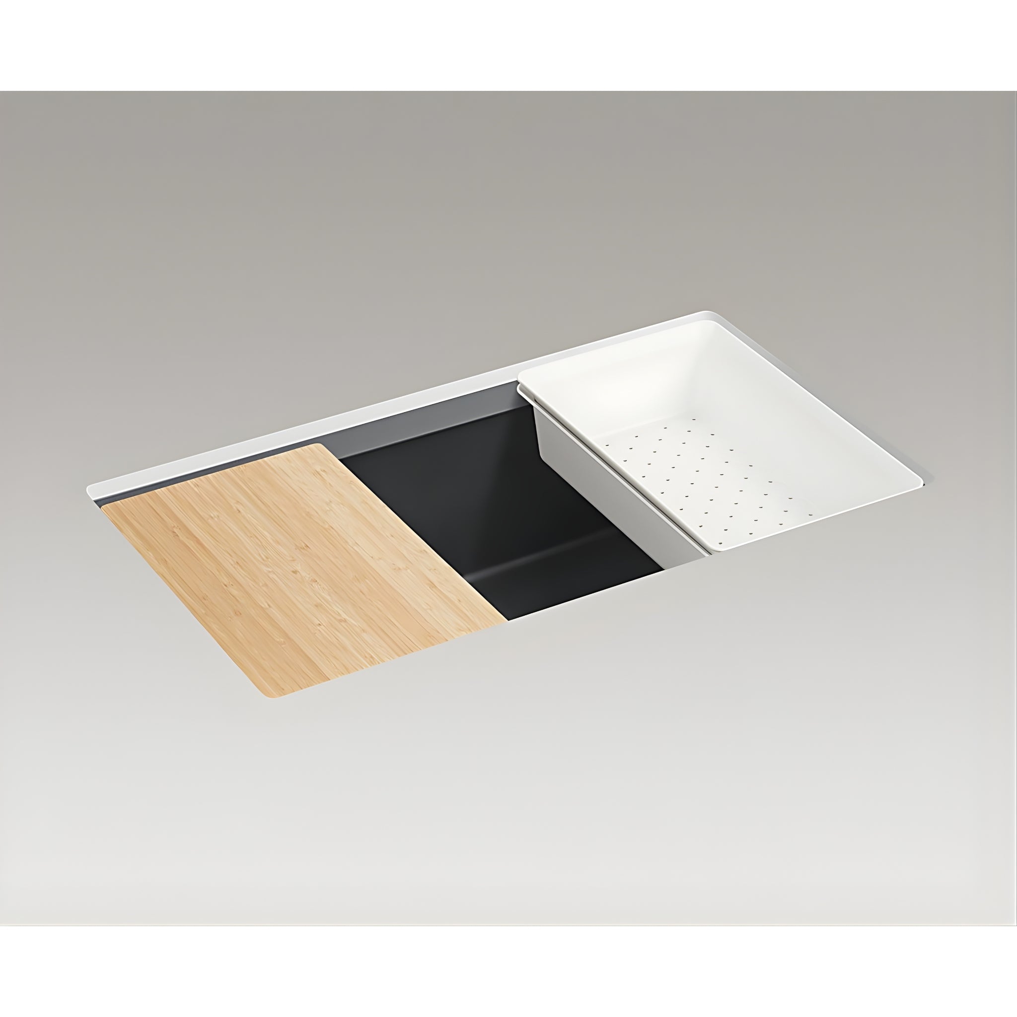 KOHLER NEOROC TASK UNDERMOUNT WORKSTATION KITCHEN SINK MATTE BLACK 820MM