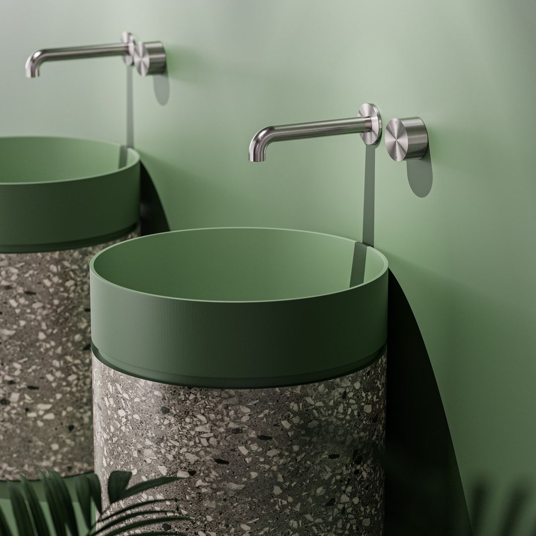 NERO KARA PROGRESSIVE WALL BASIN / BATH SET BRUSHED NICKEL (AVAILABLE IN 120MM, 160MM, 185MM, 230MM AND 260MM)