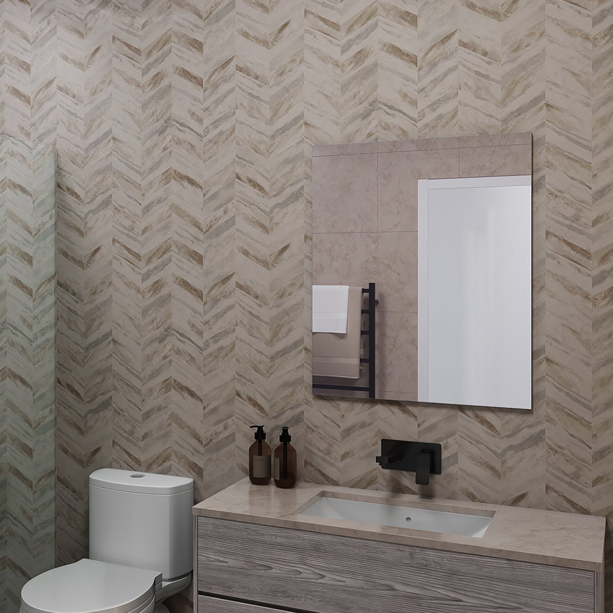 THERMOGROUP ABLAZE SQUARE POLISHED EDGE MIRROR WITH DEMISTER 750MM