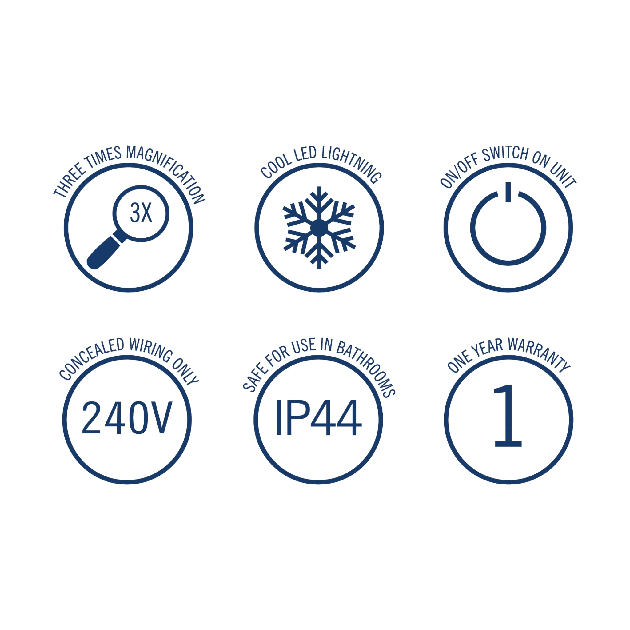 THERMOGROUP ABLAZE ROUND 3X MAGNIFICATION MIRROR WITH LIGHT BRUSHED BRASS 185MM