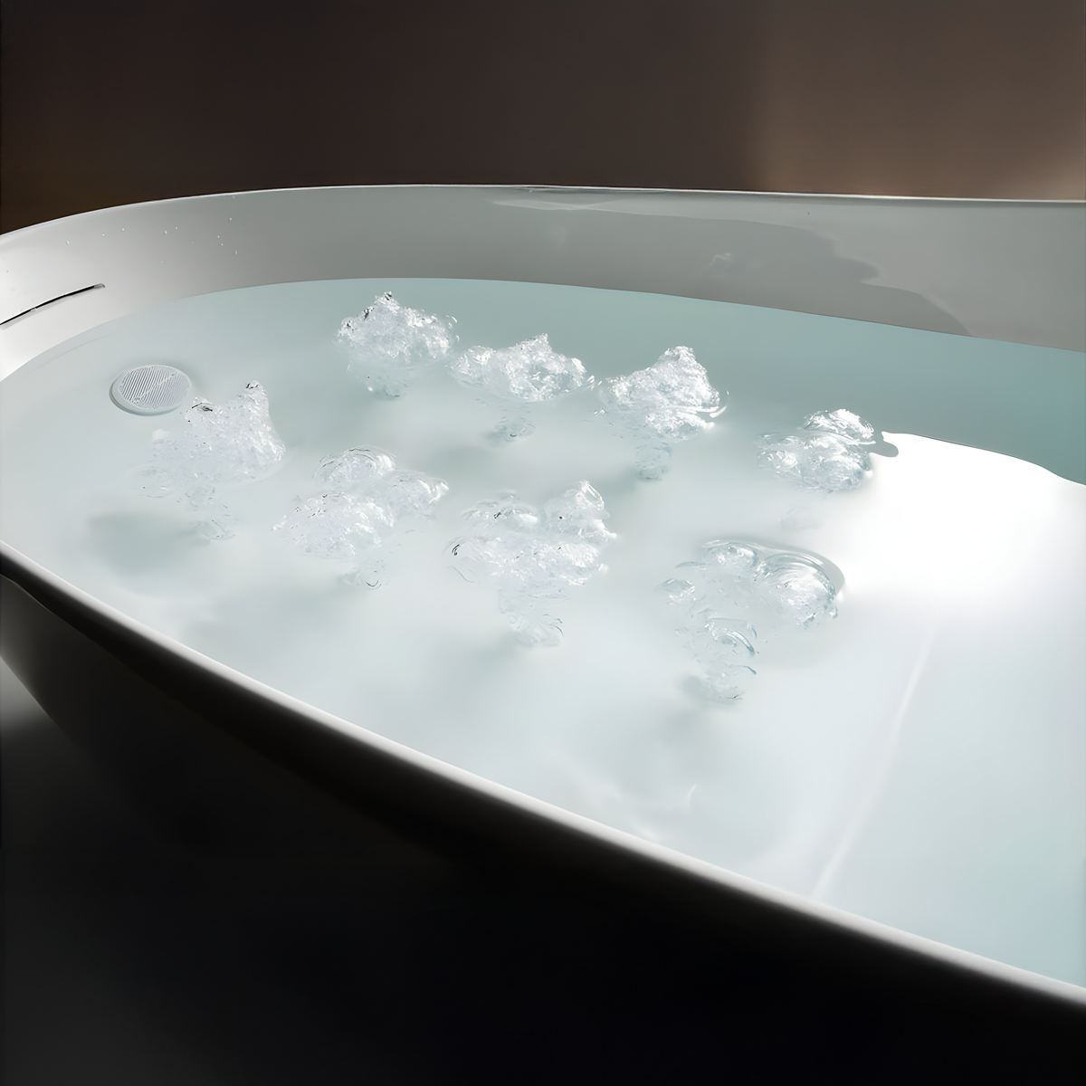 TOTO GALALATO FREESTANDING REINFORCED MARBLE FLOTATION TUB GLOSS WHITE 2200MM