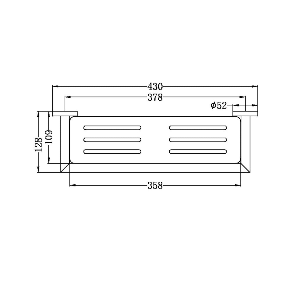 NERO DOLCE METAL SHOWER SHELF 430MM CHROME