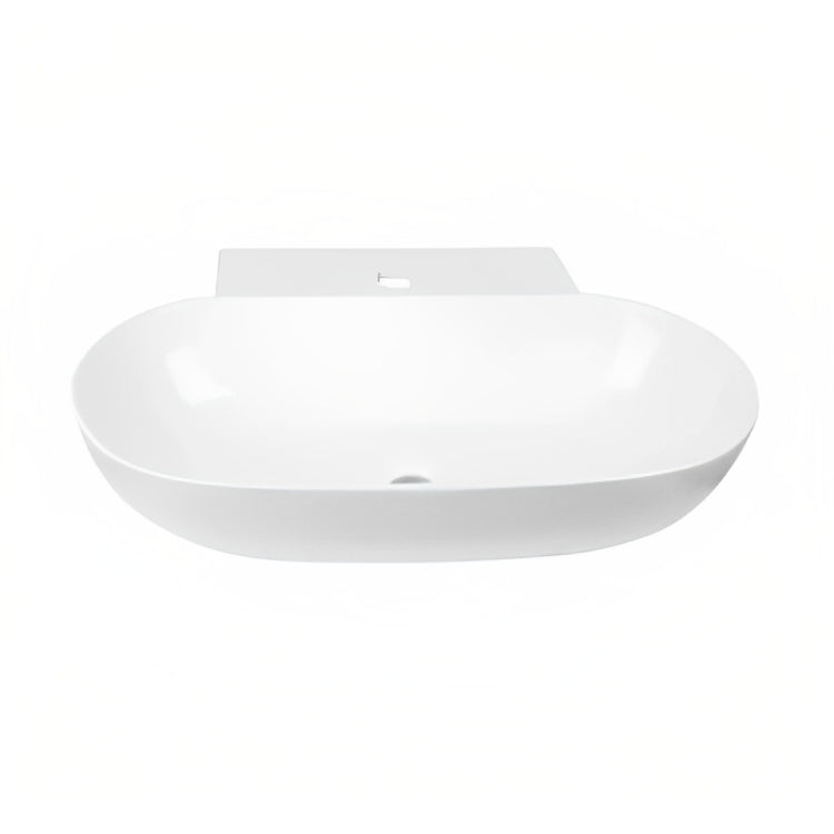 INSPIRE OVAL 1 TAP HOLE BASIN GLOSS WHITE 565MM