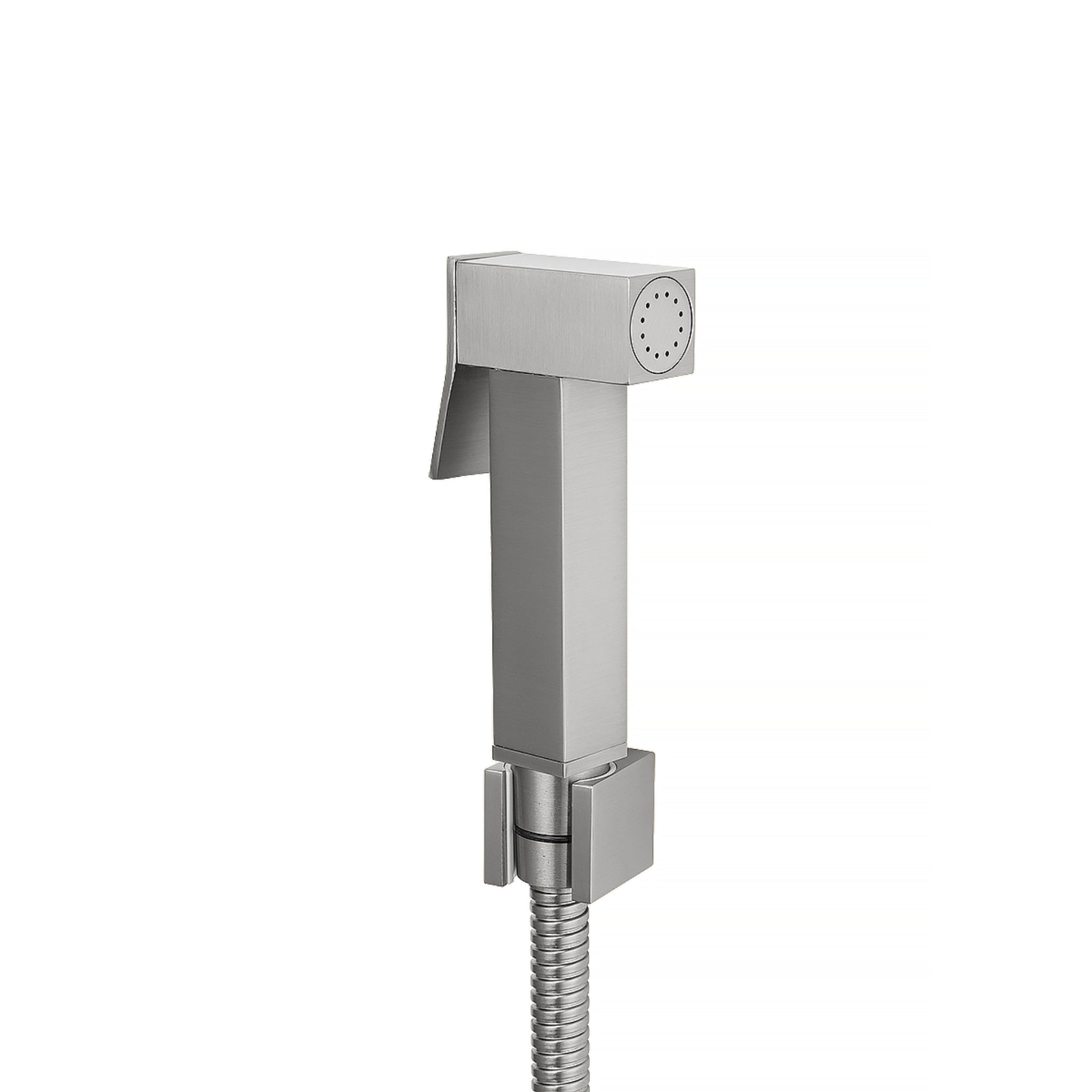 AQUAPERLA TOILET BIDET SPRAY KIT BRUSHED NICKEL 111MM