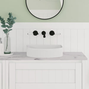 FIENZA ELEANOR FLUTED ABOVE COUNTER BASIN GLOSS WHITE 415MM