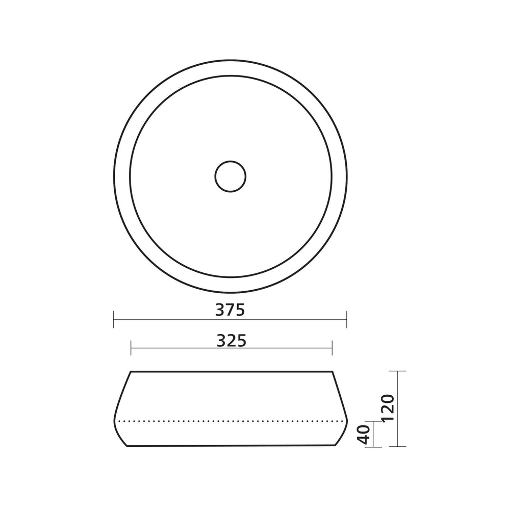 SEIMA LONI 375 ABOVE COUNTER BASIN GLOSS WHITE 375MM