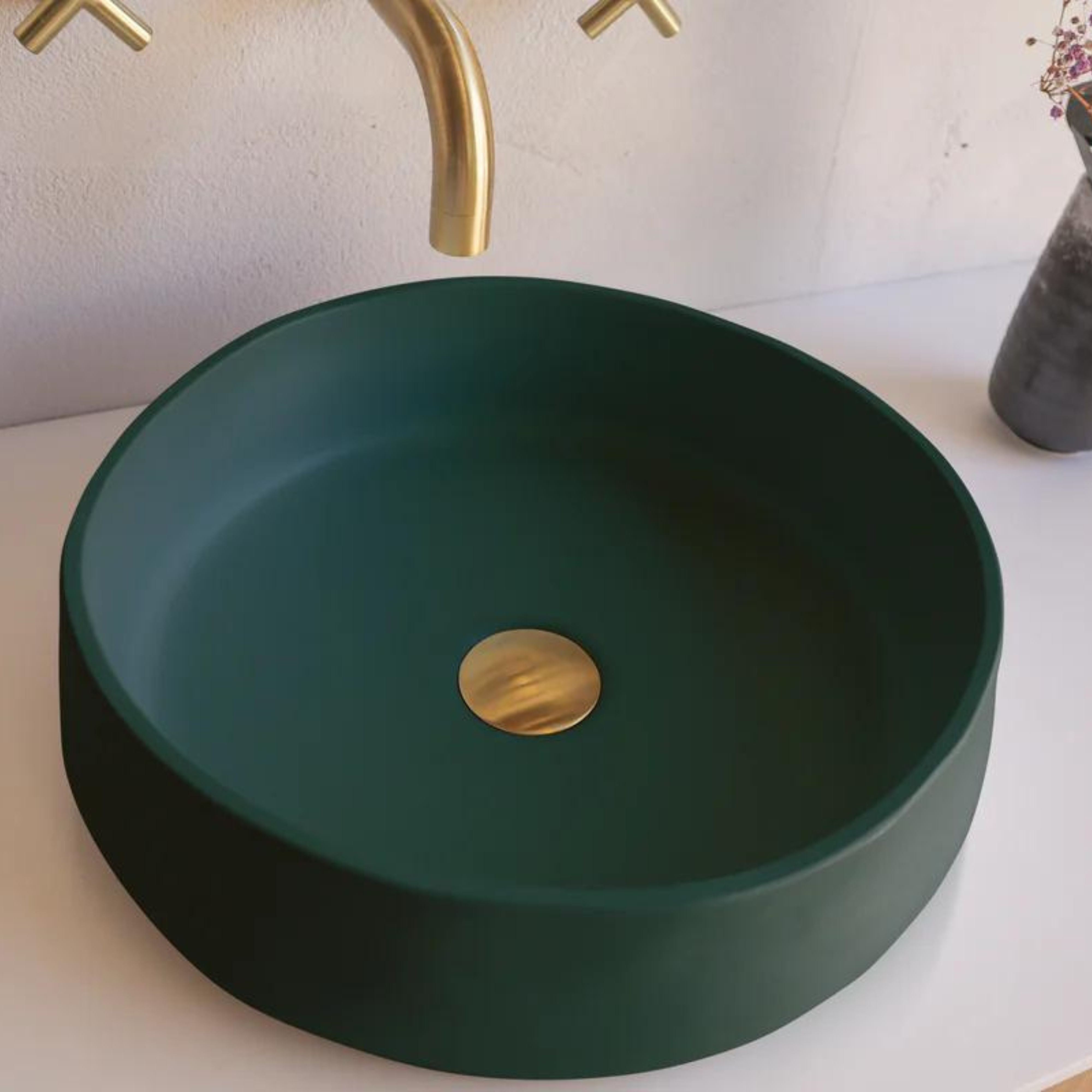 NOOD CO CONSCIOUS RANGE MILL ABOVE COUNTER / WALL HUNG BASIN TEAL 380MM