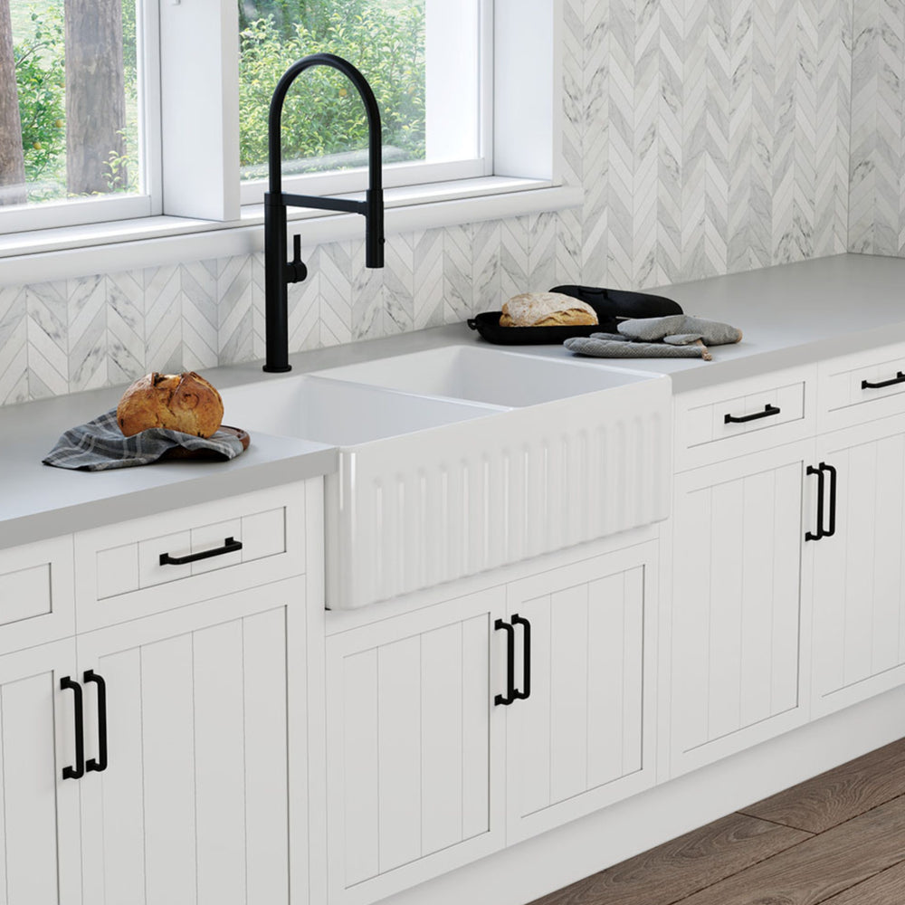 FIENZA CHARLTON DOUBLE BOWL BUTLER SINK GLOSS WHITE 835MM