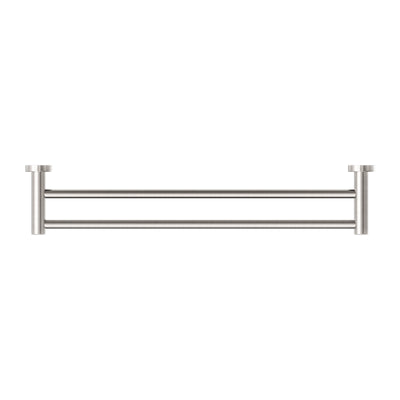 NERO CLASSIC NON-HEATED DOUBLE TOWEL RAIL BRUSHED NICKEL (AVAILABLE IN 600MM AND 800MM)