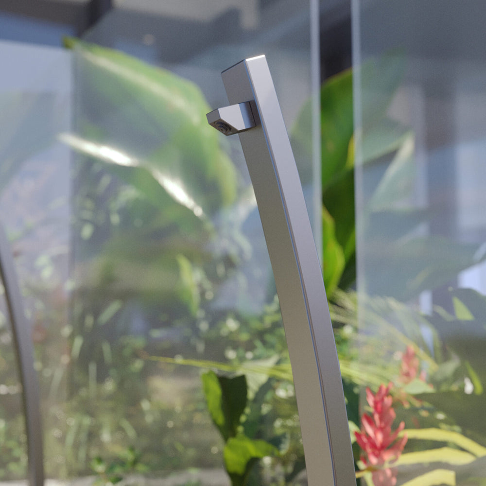 RAINWARE NOOSA FREESTANDING OUTDOOR HOT AND COLD SHOWER AND FOOTWASH STAINLESS STEEL