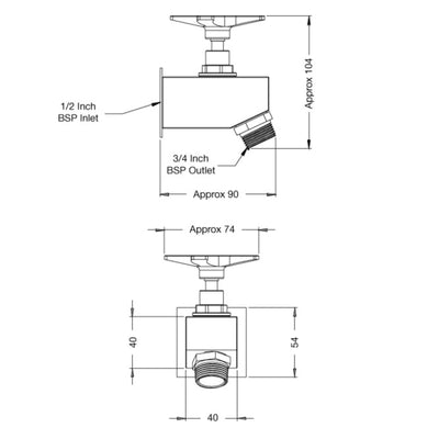 RAINWARE OUTDOOR FOOTWASH TAP STAINLESS STEEL