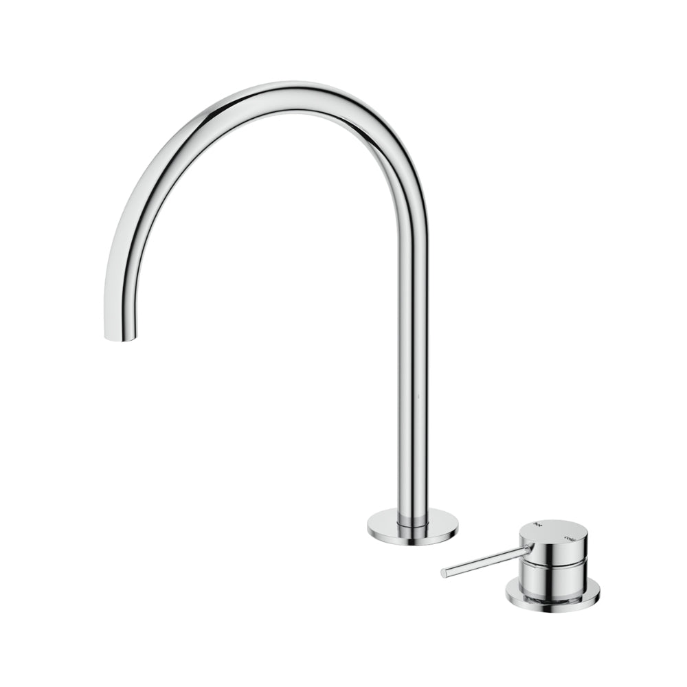 BELLA VISTA MICA LEAD FREE GOOSENECK HOB SINK/BASIN MIXER SET 311MM CHROME