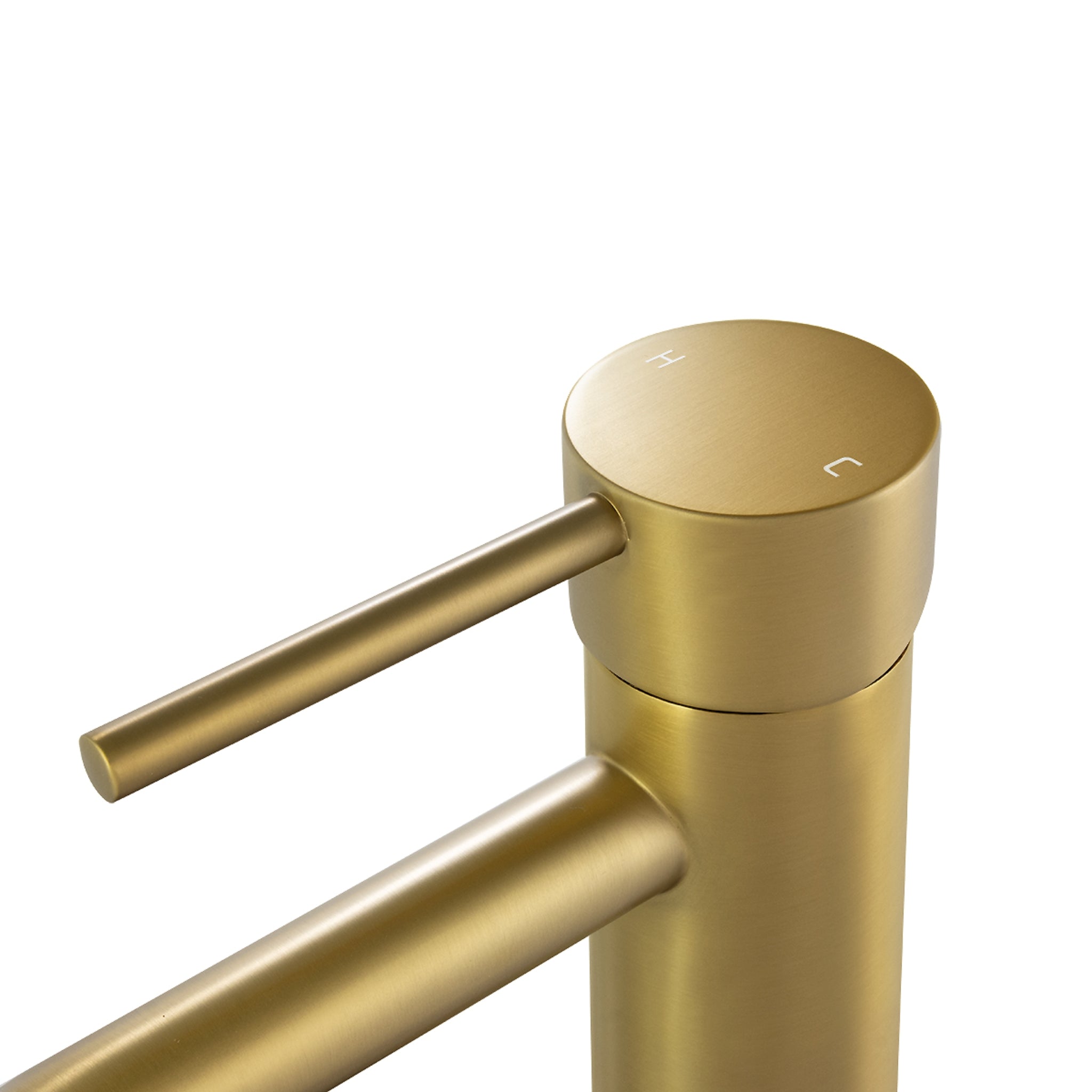 AQUAPERLA LUCID PIN BASIN MIXER 177MM BRUSHED BRASS