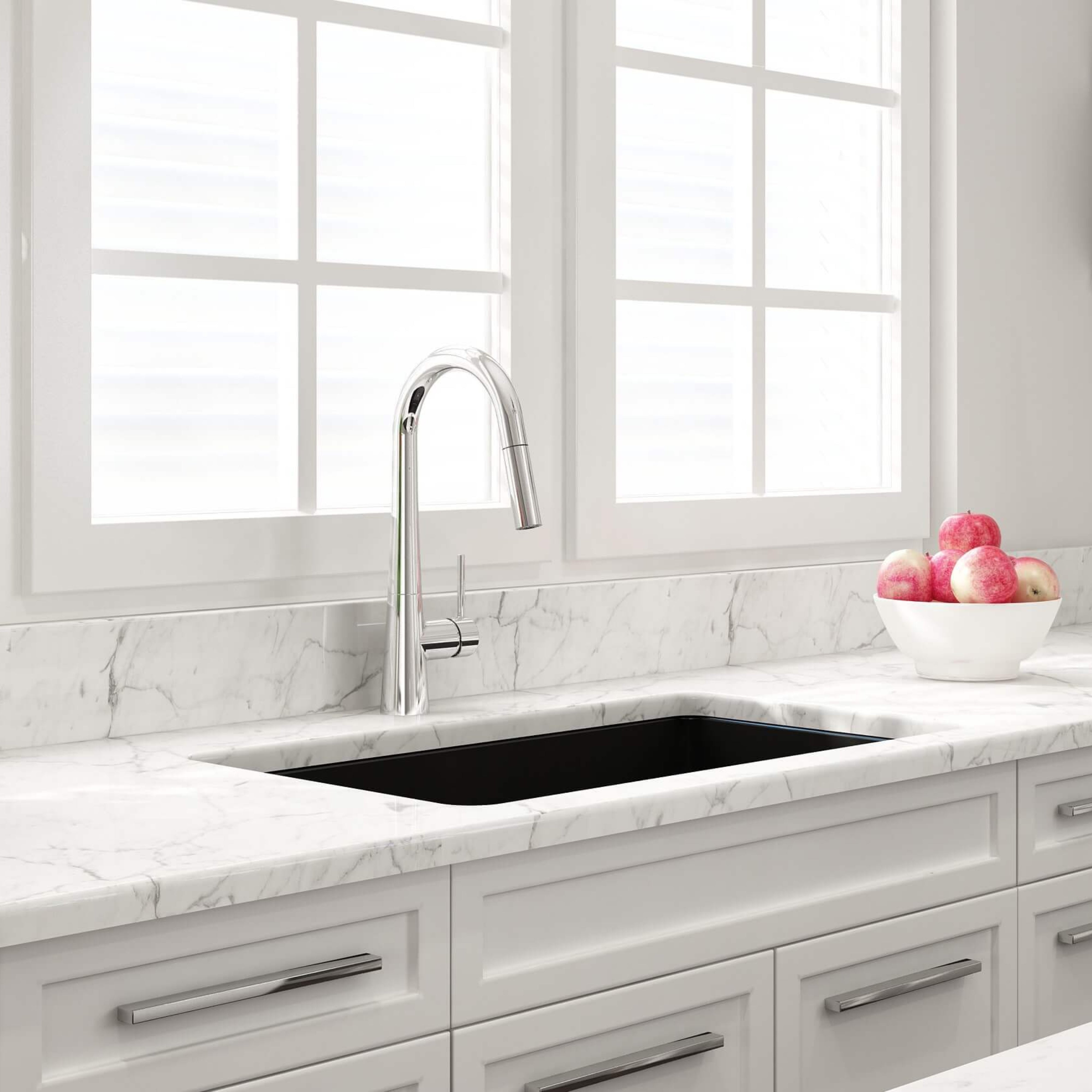 TURNER HASTINGS CUISINE INSET AND UNDERMOUNT FINE FIRECLAY SINK MATTE BLACK 810MM