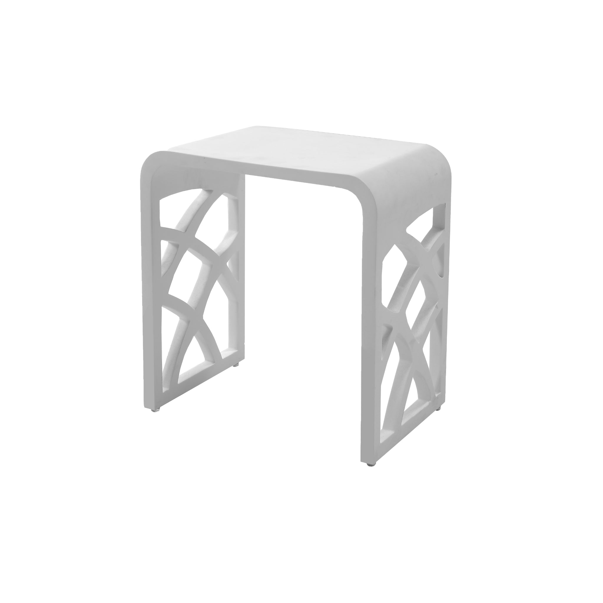 THERMOGROUP IVY SOLID SURFACE SHOWER STOOL 400MM WHITE