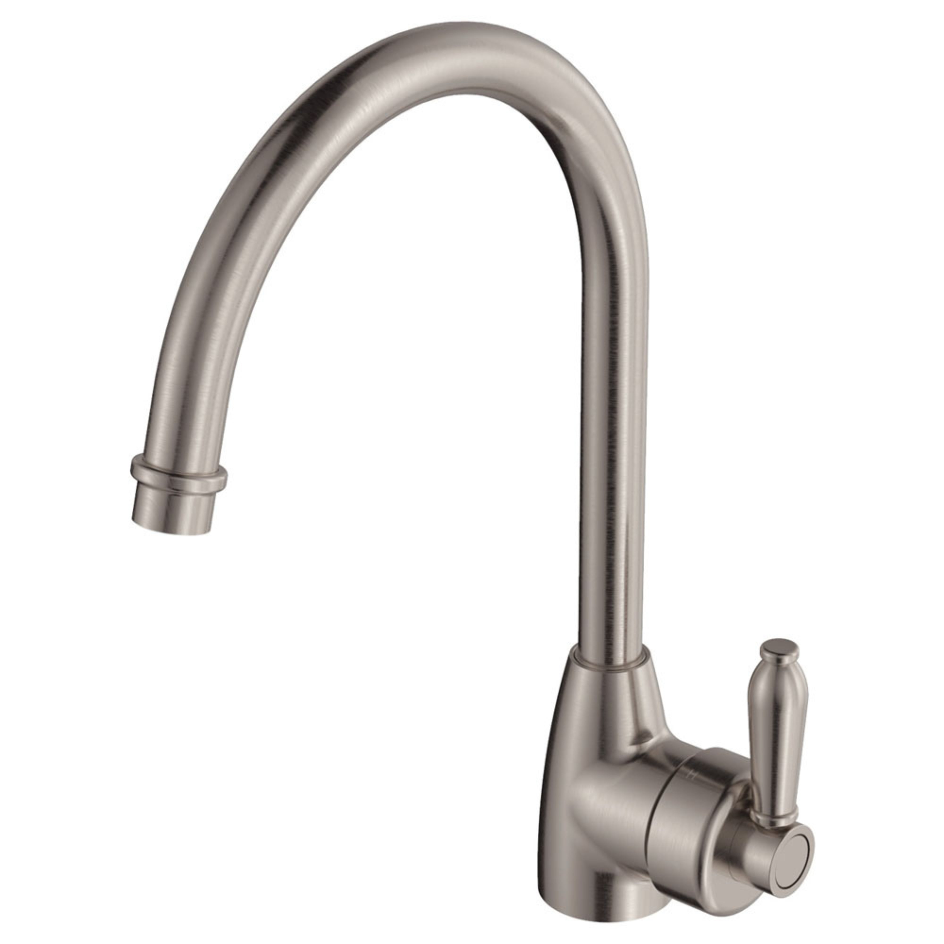 FIENZA ELEANOR GOOSENECK SINK MIXER 338MM BRUSHED NICKEL