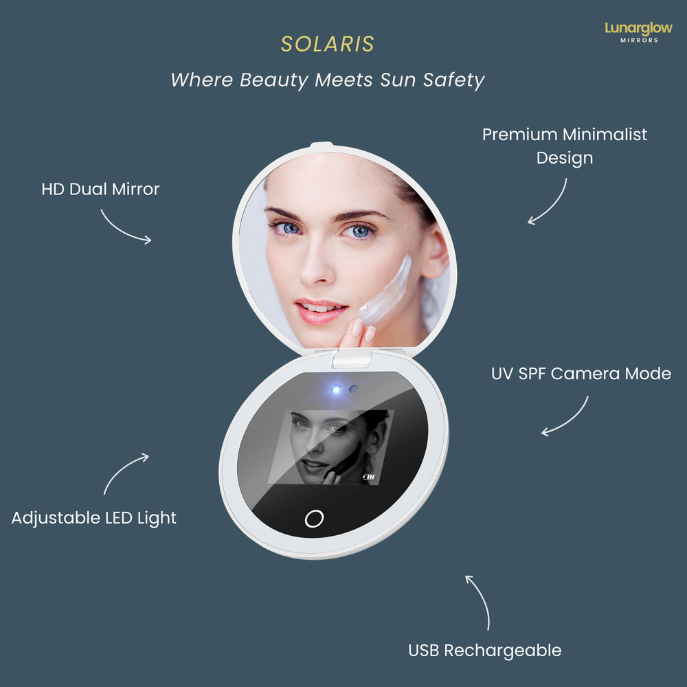 LUNARGLOW SOLARIS SMART UV COMPACT LED MIRROR 101.5X100MM