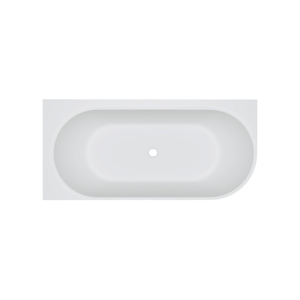 FIENZA MATTA SOLID SURFACE LEFT CORNER BATHTUB MATTE WHITE 1750MM