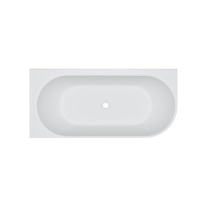 FIENZA MATTA SOLID SURFACE LEFT CORNER BATHTUB MATTE WHITE 1750MM