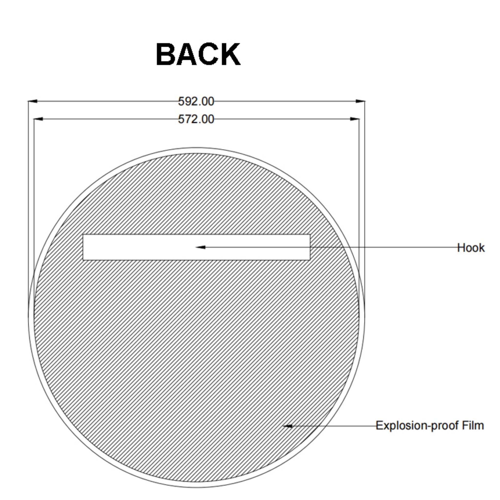 AQUAPERLA ROUND FRAMED CARYSIL MIRROR BRUSHED NICKEL 600MM