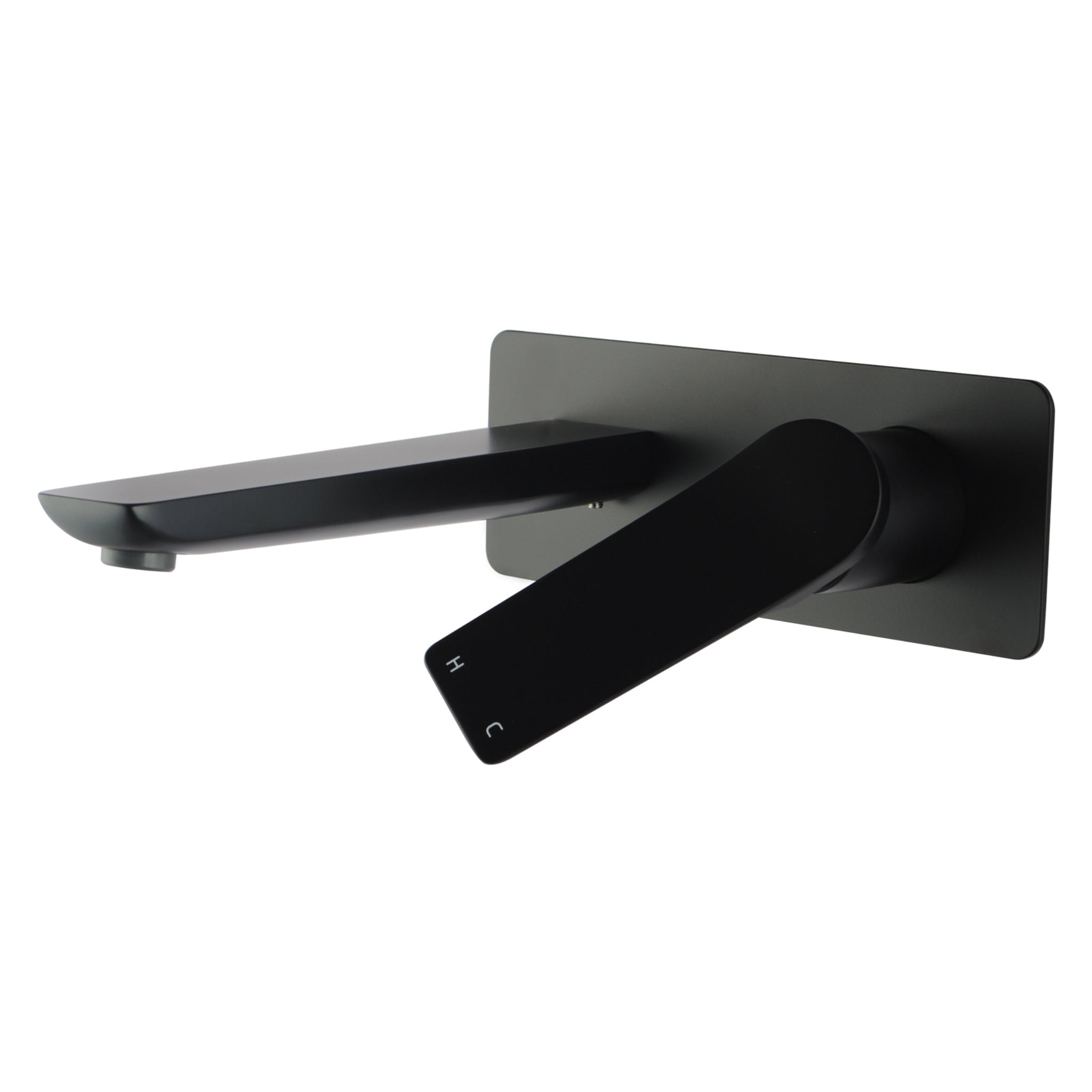 AQUAPERLA RUSHY WALL MIXER WITH SPOUT 200MM MATTE BLACK