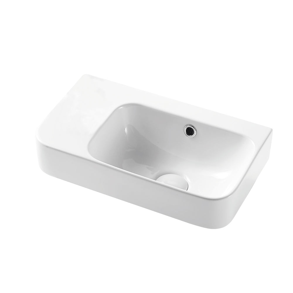 SEIMA LIMNI 260 WALL HUNG BASIN WITH OVERFLOW GLOSS WHITE 450MM