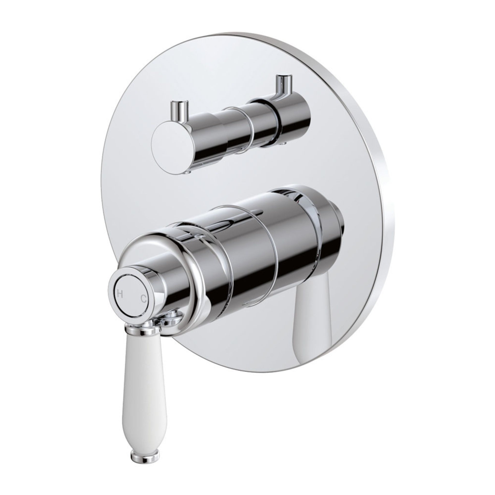 FIENZA ELEANOR WALL DIVERTER MIXER CERAMIC HANDLE CHROME