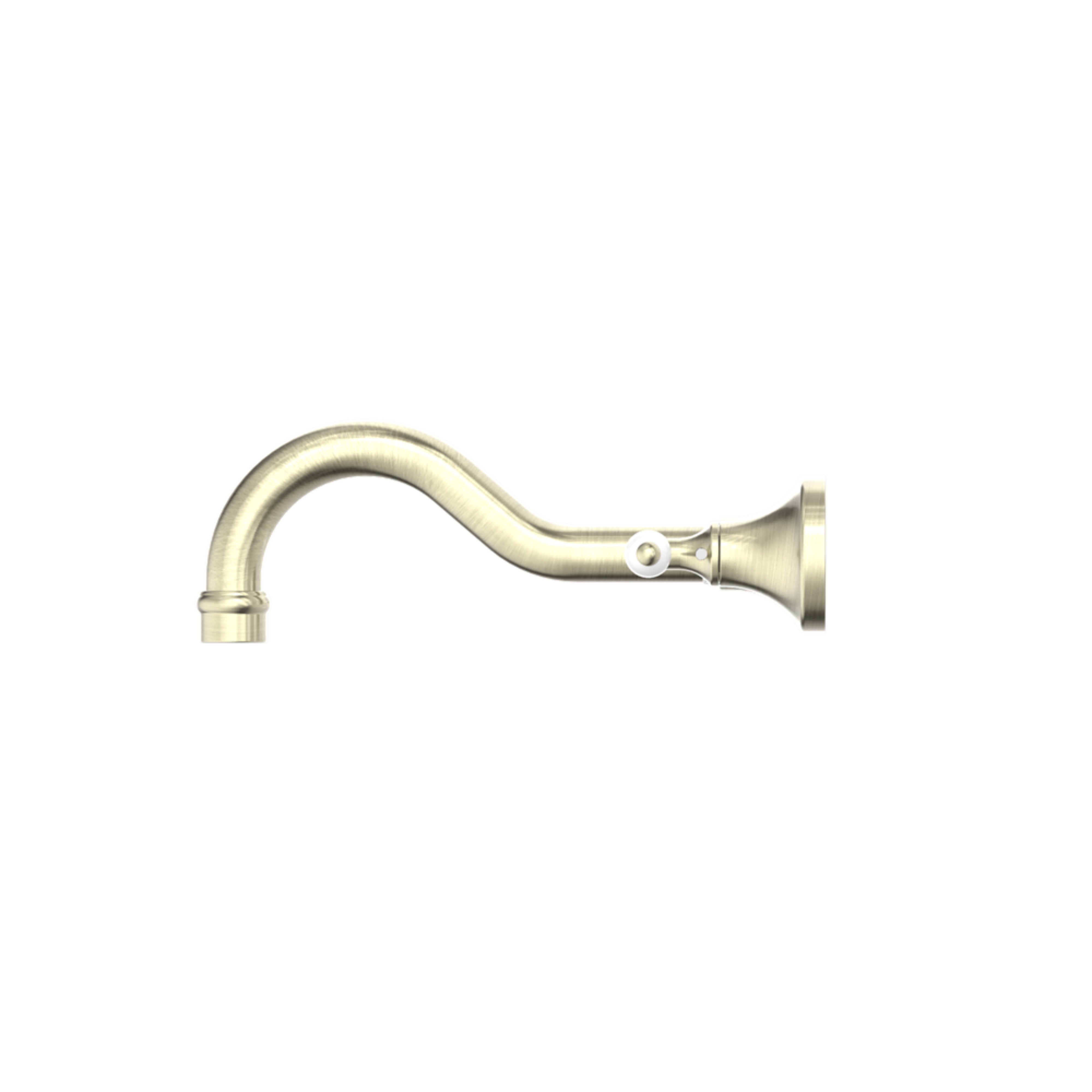 NERO YORK THREE PIECE WALL BASIN SET WITH WHITE PORCELAIN LEVER AGED BRASS