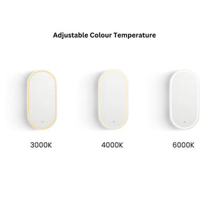 AQUAPERLA OVAL LED FRAMELESS MIRROR 500X1000MM