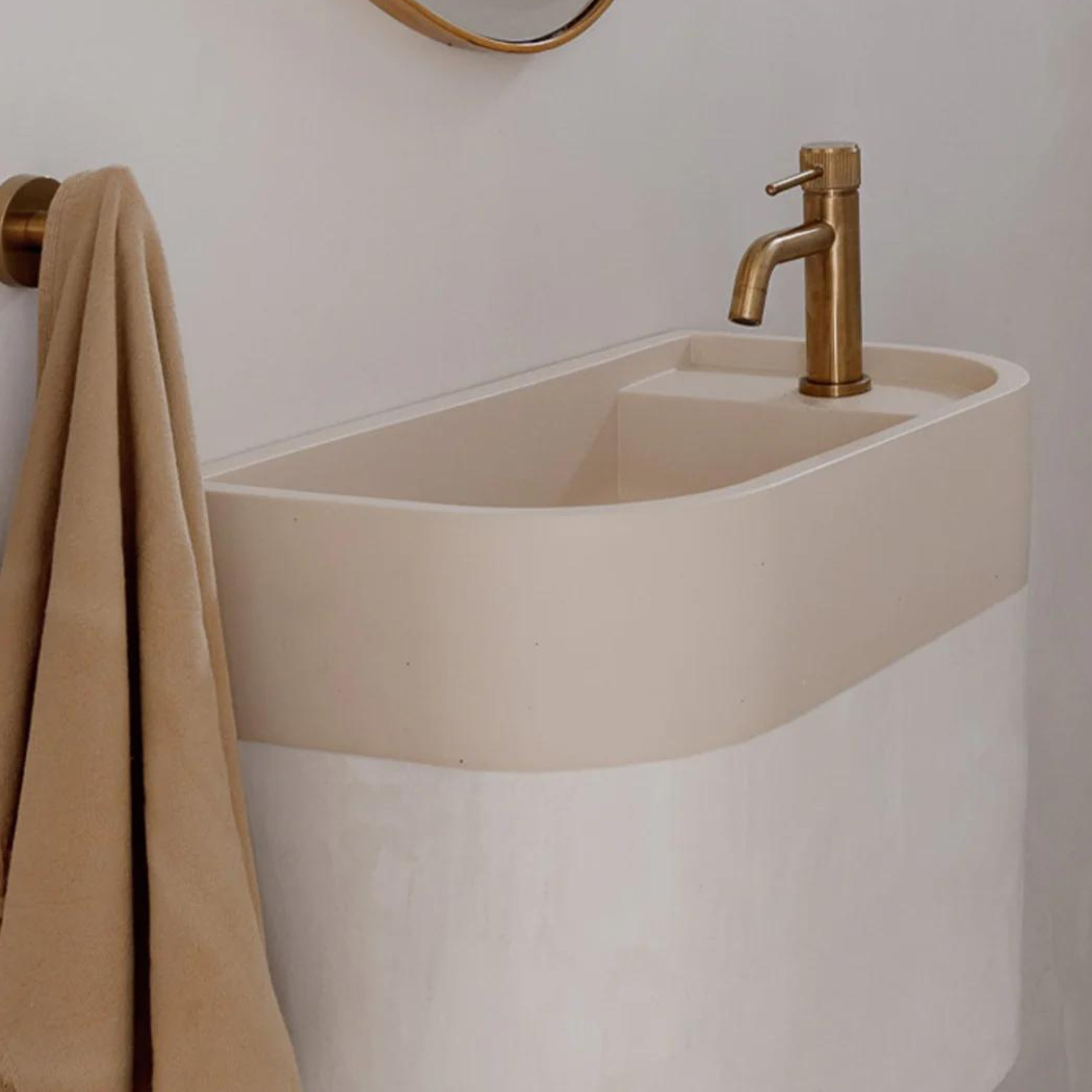 NOOD CO LOOP 02 ABOVE COUNTER / WALL HUNG BASIN OLIVE 540MM