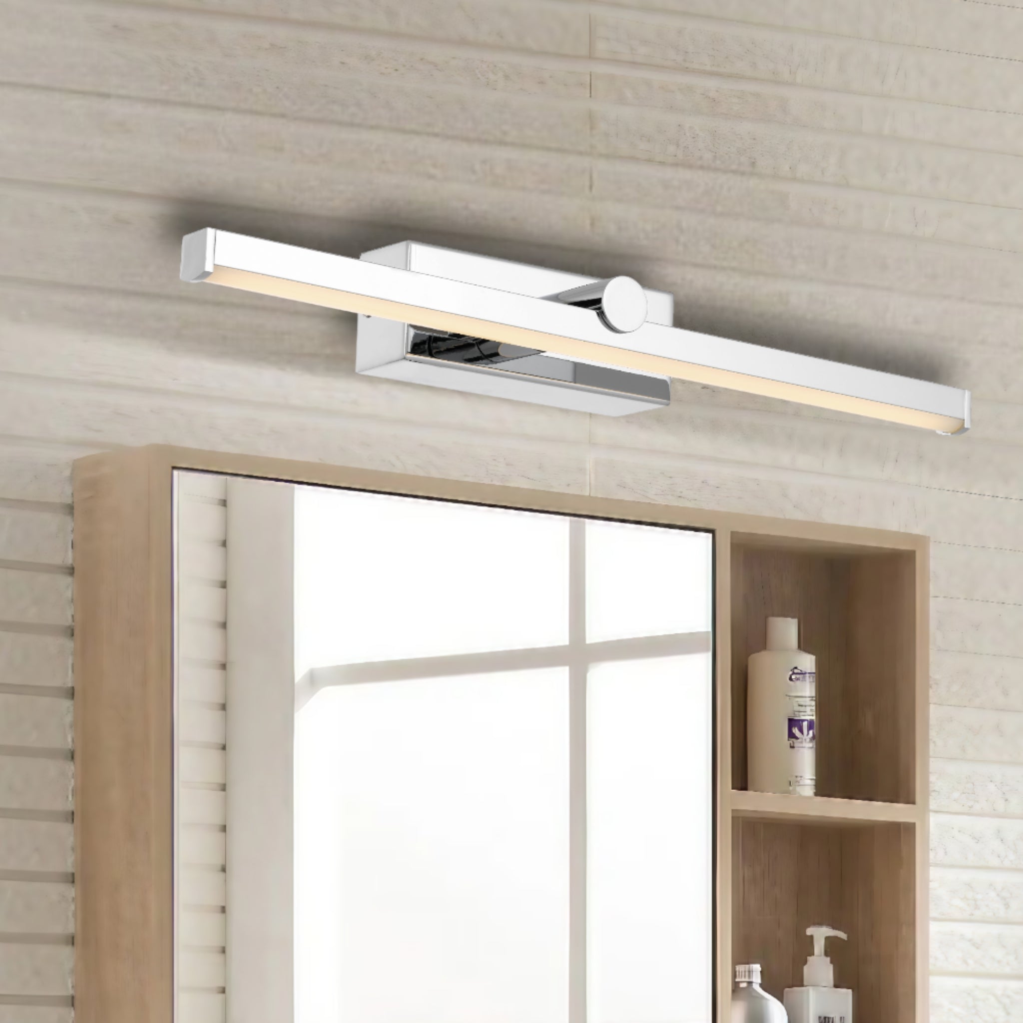 TELBIX FOLEY VANITY LED WALL LIGHT CHROME 400MM