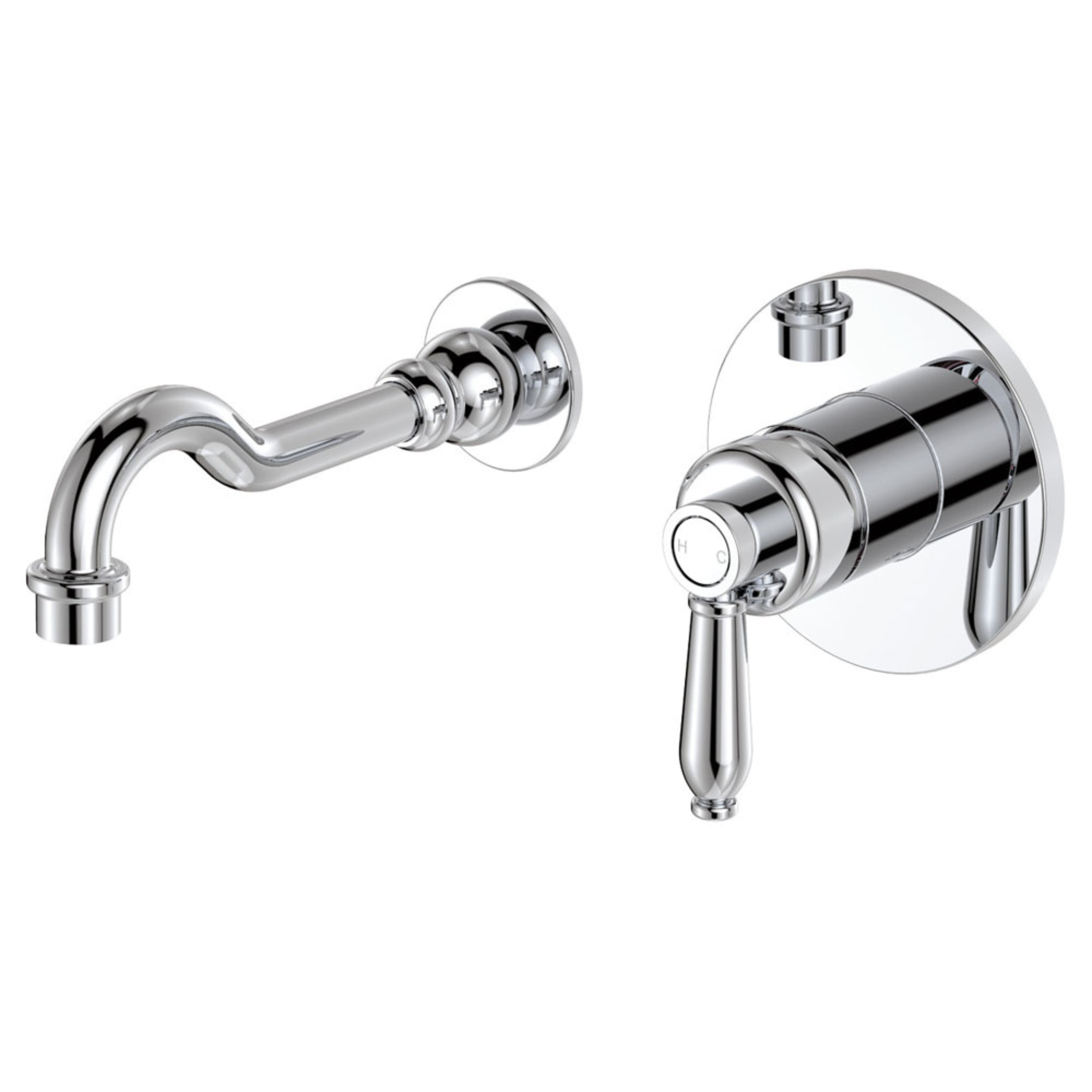 FIENZA ELEANOR WALL BASIN/BATH MIXER SET 215MM CHROME