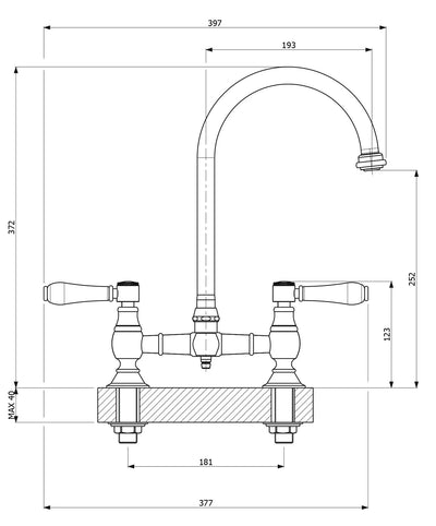 ARMANDO VICARIO PROVINCIAL EXPOSED BREACH SINK MIXER CHROME