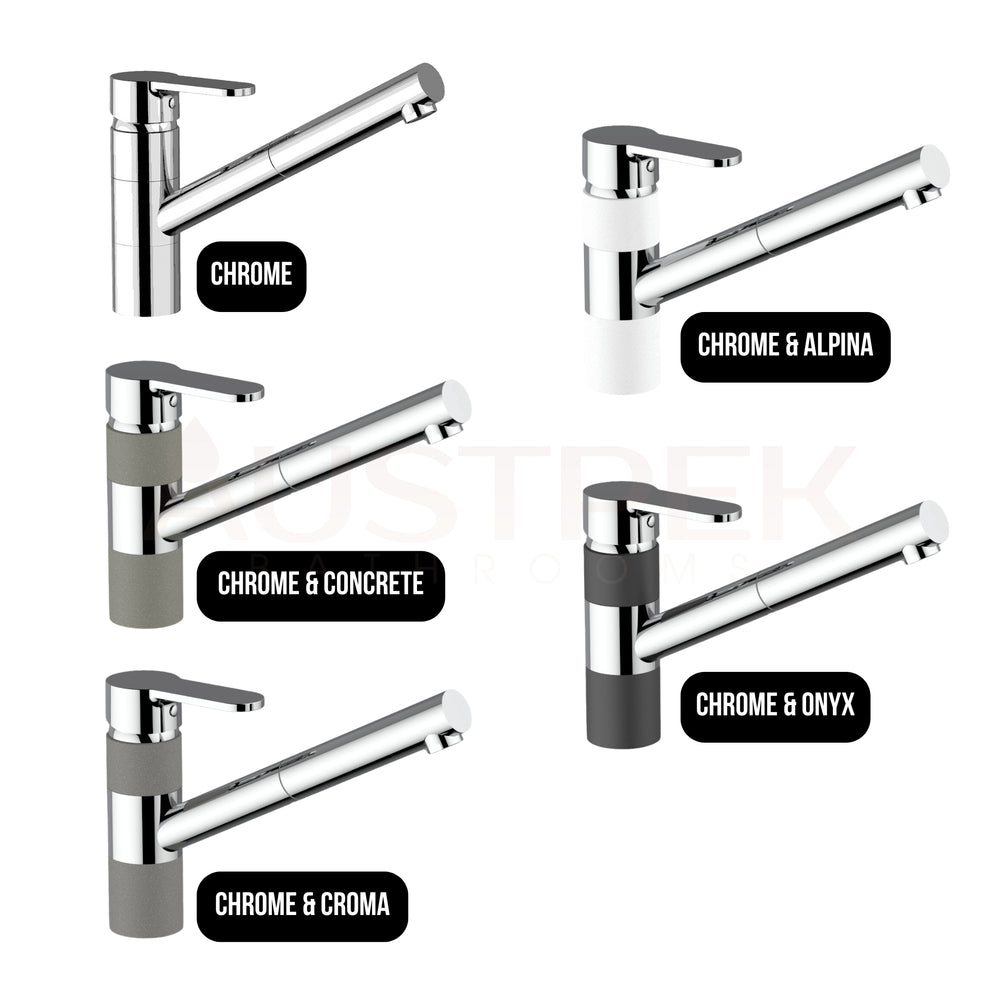 ARMANDO VICARIO LEAD FREE ISA PULL-OUT SINK MIXER CHROME AND ALPINA