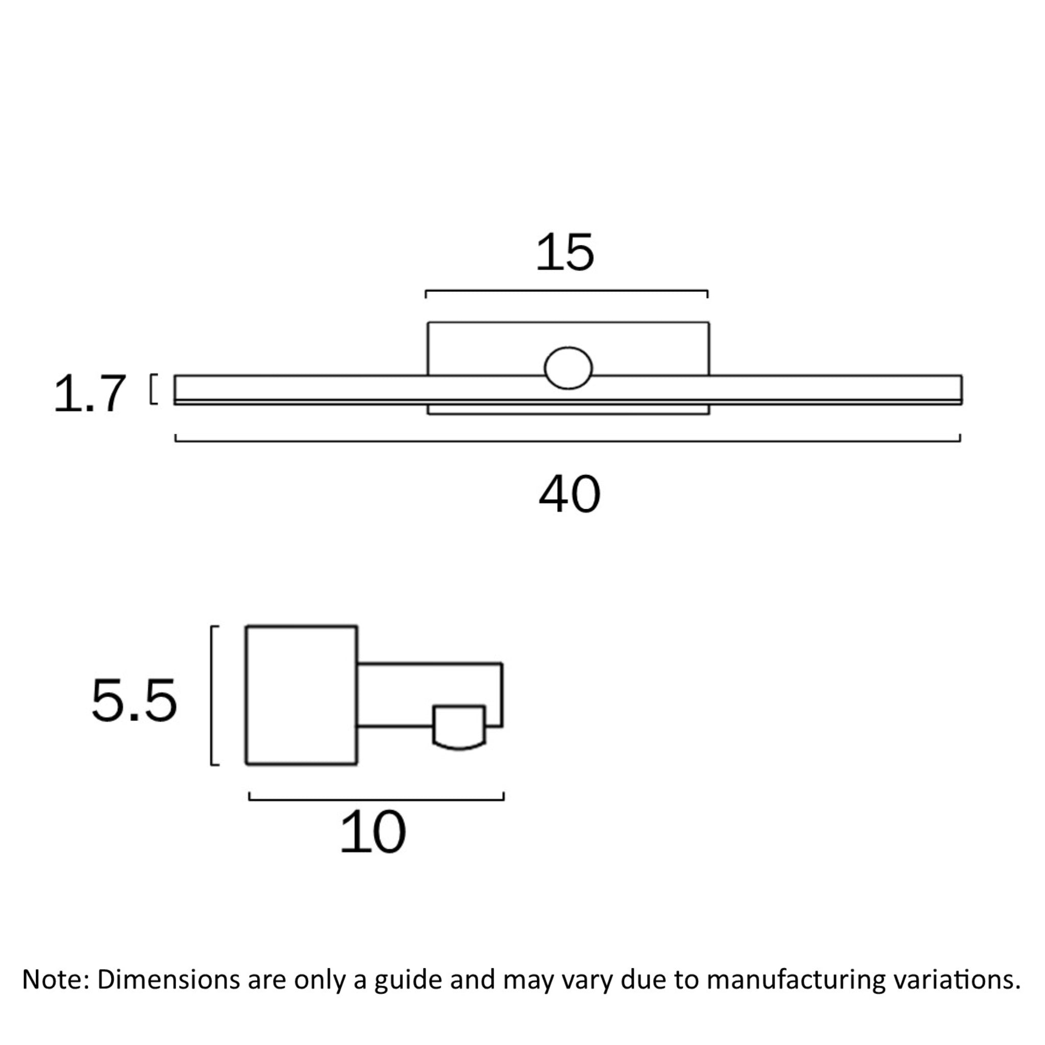 TELBIX FOLEY VANITY LED WALL LIGHT CHROME 400MM