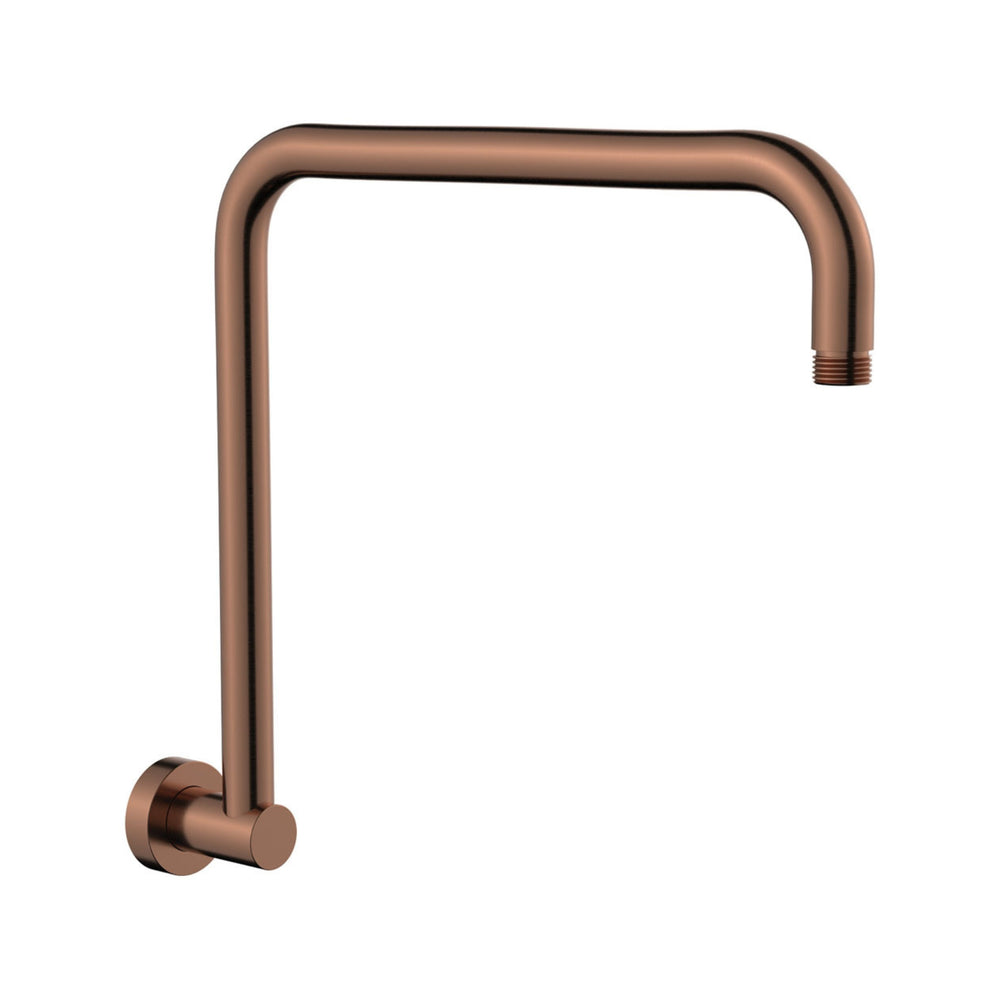 FIENZA ROUND FIXED GOOSENECK SHOWER ARM 322MM BRUSHED COPPER
