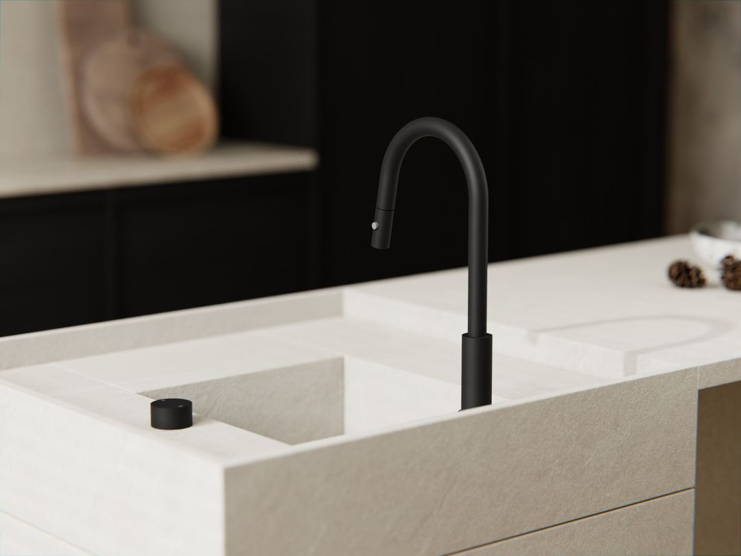 NERO KARA PROGRESSIVE PULL OUT KITCHEN SET 432MM MATTE BLACK