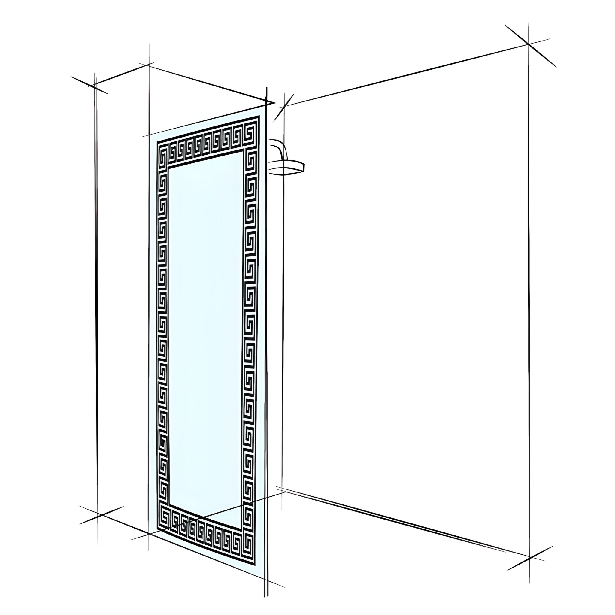VEROTTI GRECO FRAMELESS SHOWER SCREEN WITH DIGITAL PRINT GLASS 1200X2000MM