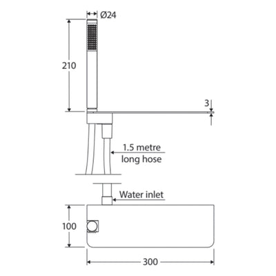 FIENZA EMPIRE HAND SHOWER WITH SHELF CHROME