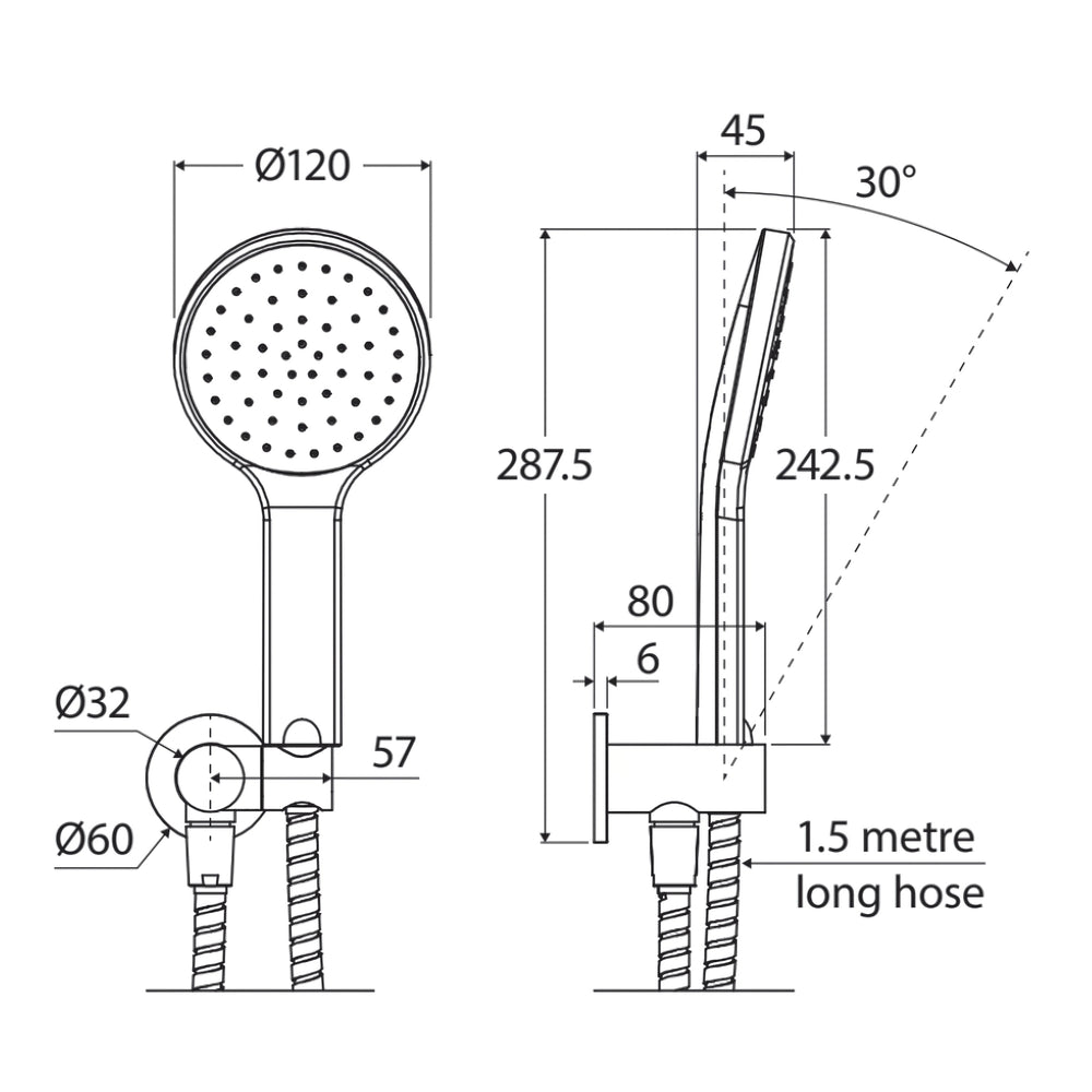 FIENZA KAYA HAND SHOWER ROUND PLATE MATTE WHITE